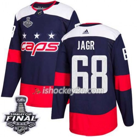 Mænd NHL Washington Capitals Trøje Jaromir Jagr 68 2018 Stanley Cup Final Patch Adidas Stadium Series Authentic